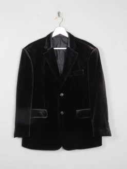 Men's Black Vintage Velvet Jacket 40"