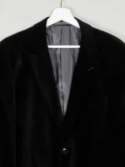 Mens Black Vintage Velvet Pierre Cardin Jacket 46"L