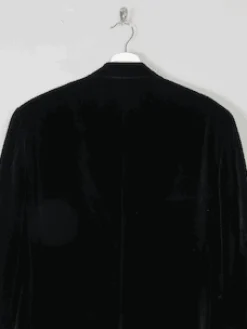 Men's Black Vintage Velvet Jacket Raffaele Caruso 38/40 R