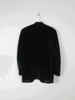 Men's Black Vintage Velvet Jacket Raffaele Caruso 38/40 R