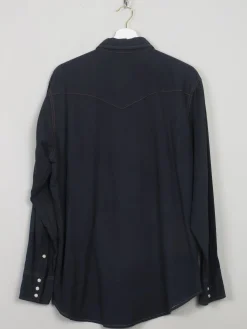Men's Black Vintage Wrangler Denim Shirt L