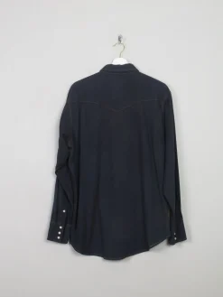 Men's Black Vintage Wrangler Denim Shirt L