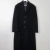 Men's Black Wool Nicole Farhi Cashmere Coat L/XL 46" Approx