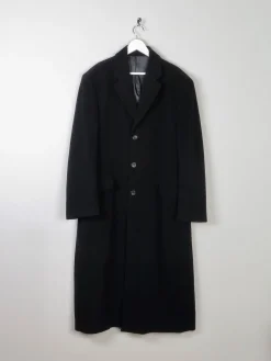 Men's Black Wool Nicole Farhi Cashmere Coat L/XL 46" Approx