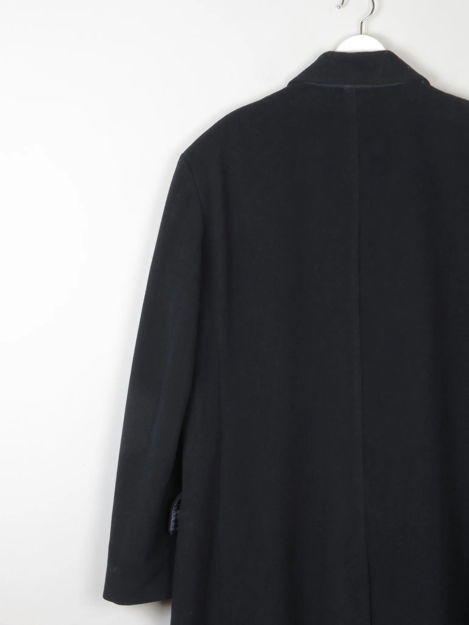 Men's Black Wool Nicole Farhi Cashmere Coat L/XL 46" Approx