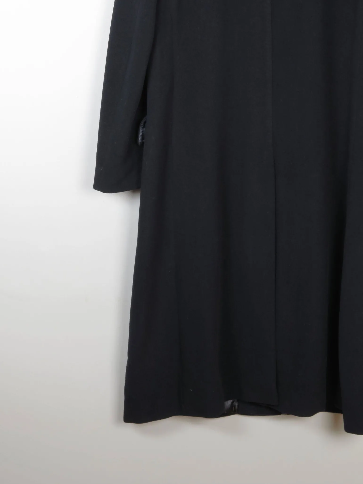 Men's Black Wool Nicole Farhi Cashmere Coat L/XL 46" Approx