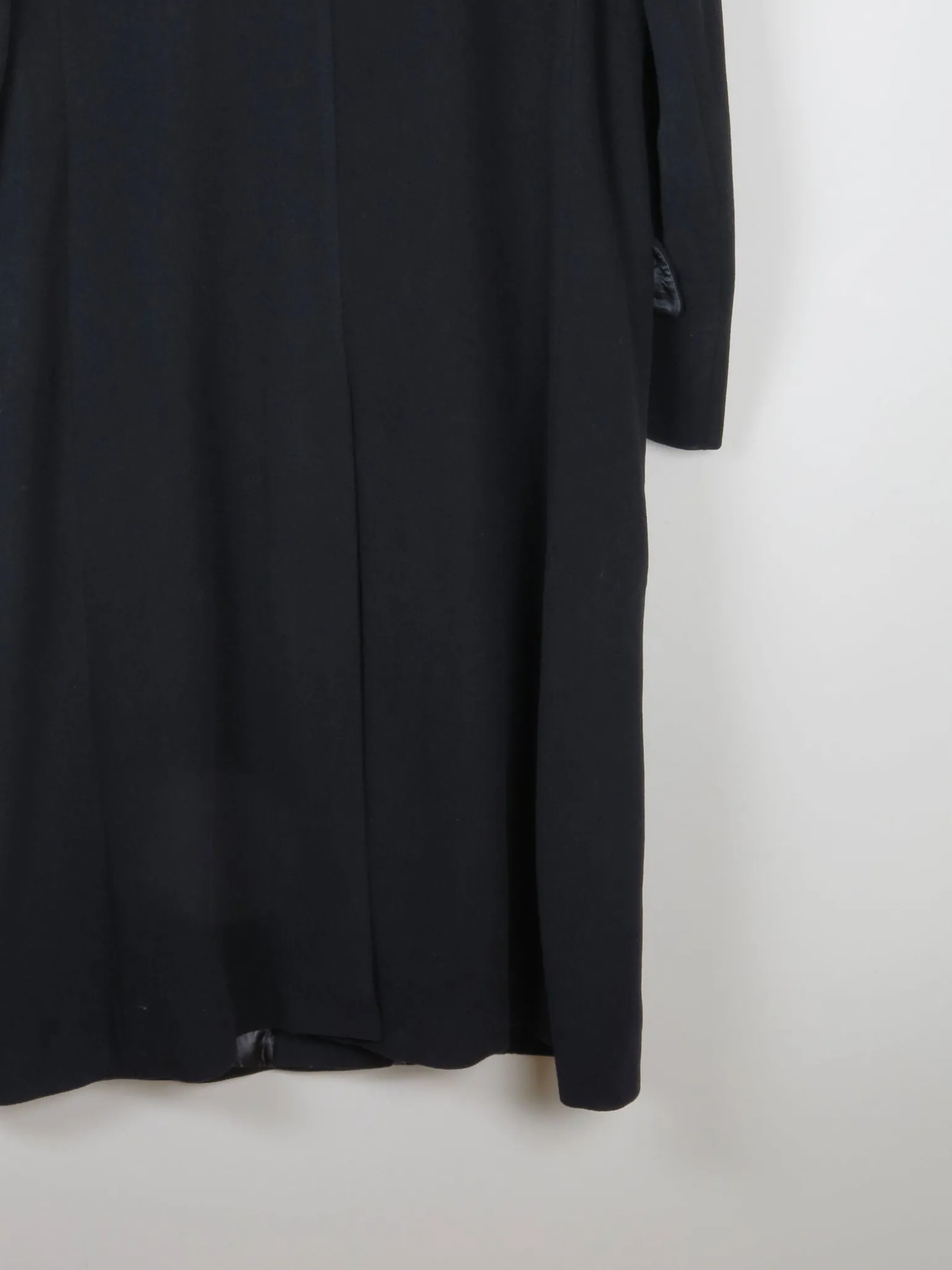 Men's Black Wool Nicole Farhi Cashmere Coat L/XL 46" Approx