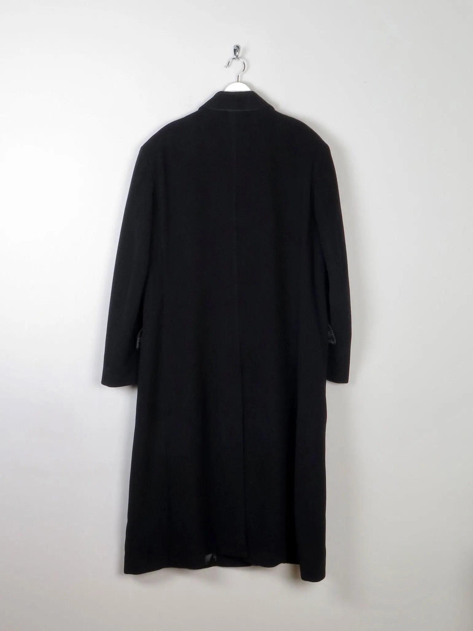 Men's Black Wool Nicole Farhi Cashmere Coat L/XL 46" Approx