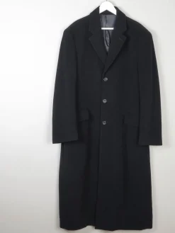 Men's Black Wool Nicole Farhi Cashmere Coat L/XL 46