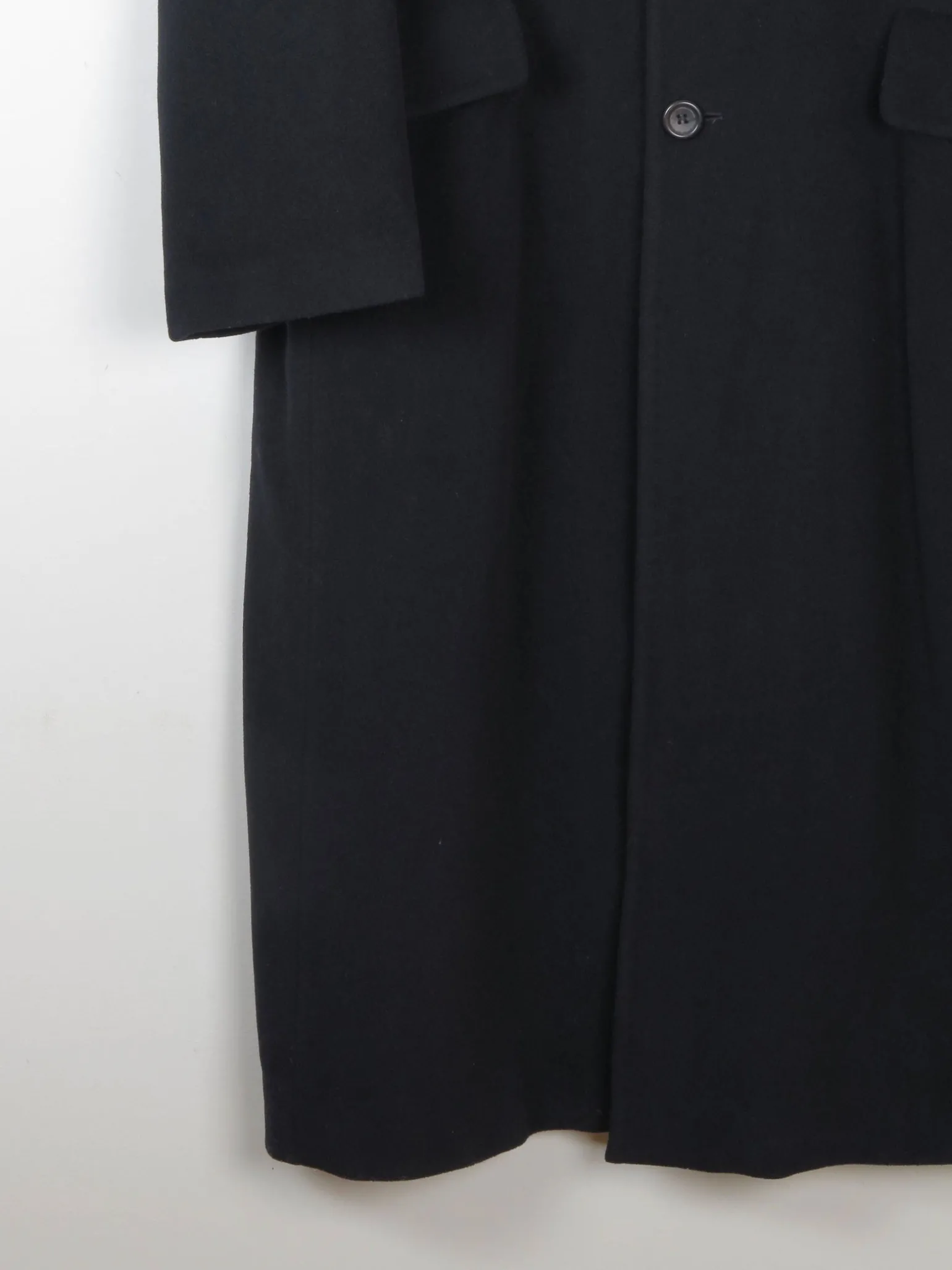 Men's Black Wool Nicole Farhi Cashmere Coat L/XL 46" Approx