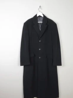 Men's Black Wool Nicole Farhi Cashmere Coat L/XL 46