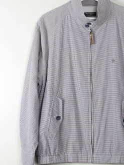 Men's Blue Check Vintage Musingwear Penguin Check Harrington Jacket L