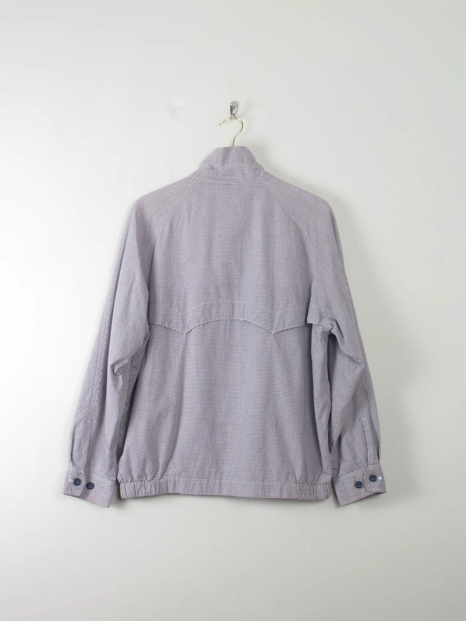 Men's Blue Check Vintage Musingwear Penguin Check Harrington Jacket L
