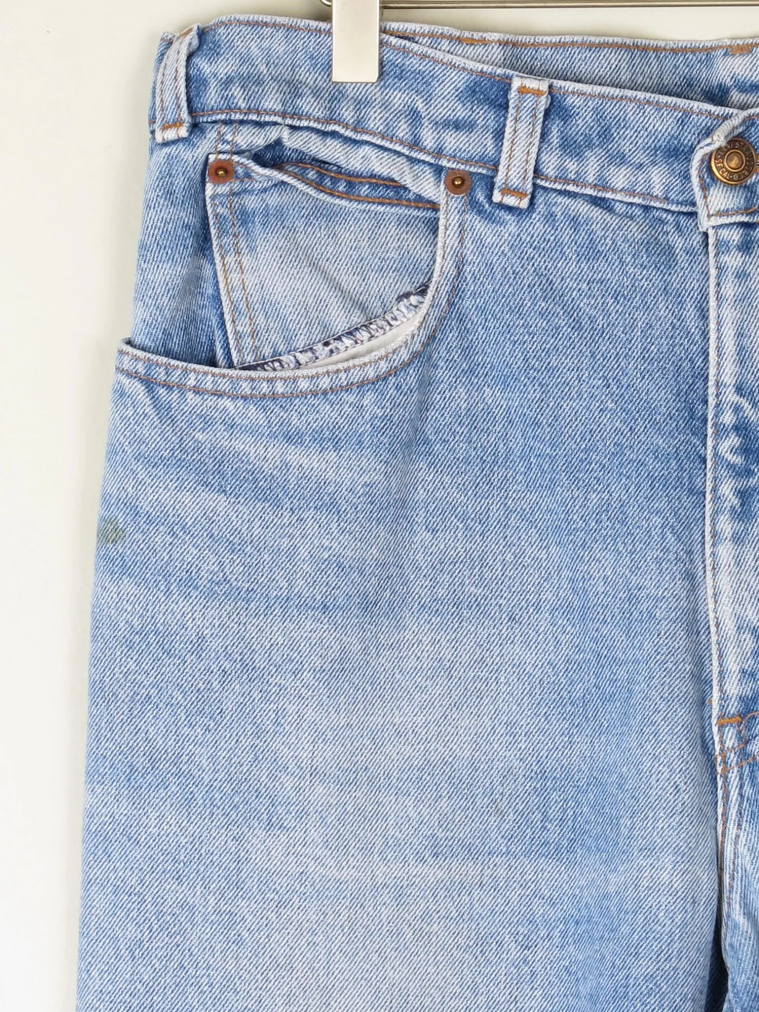 Men's Blue Denim Vintage Orange Tab Levi's Jeans 32"/36"L