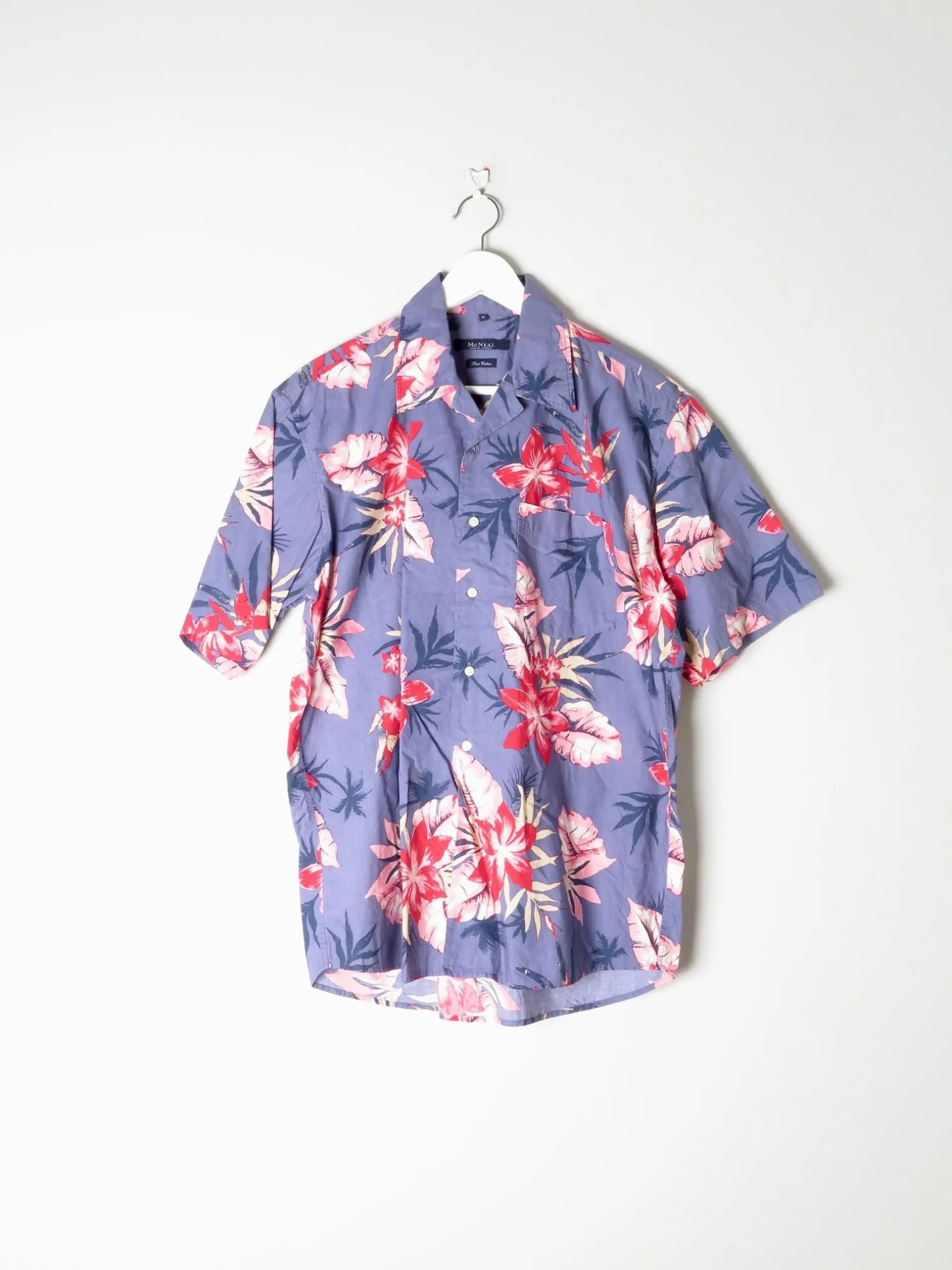 Men's Blue Hawaiian Vintage Shirt M