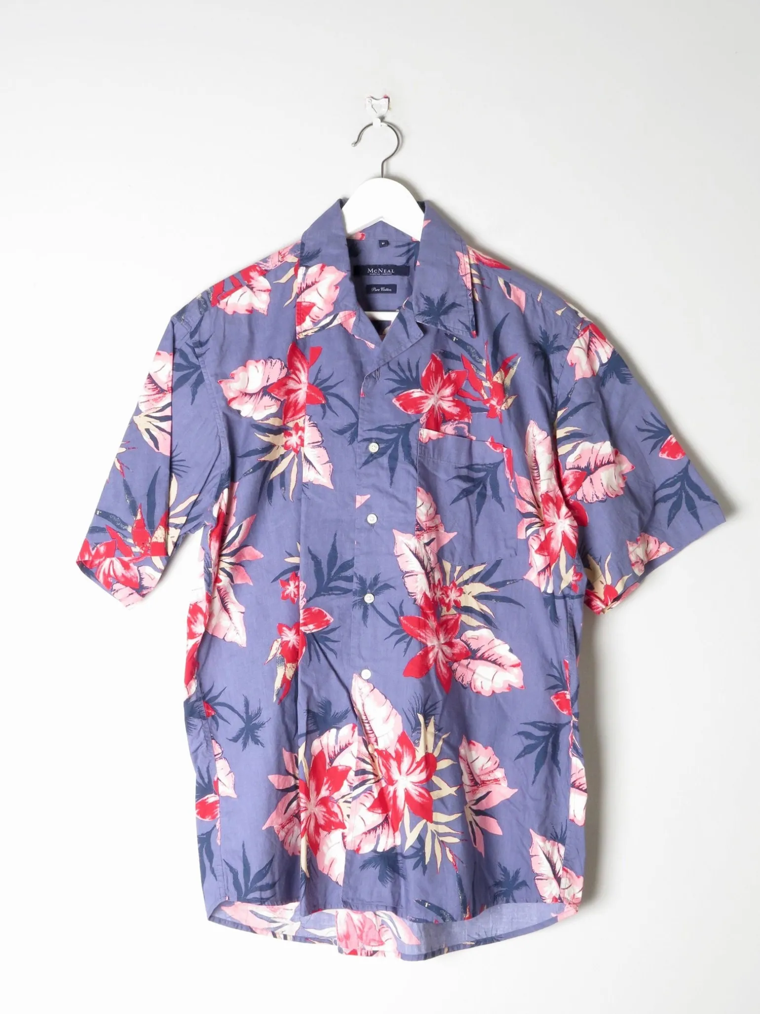 Men's Blue Hawaiian Vintage Shirt M
