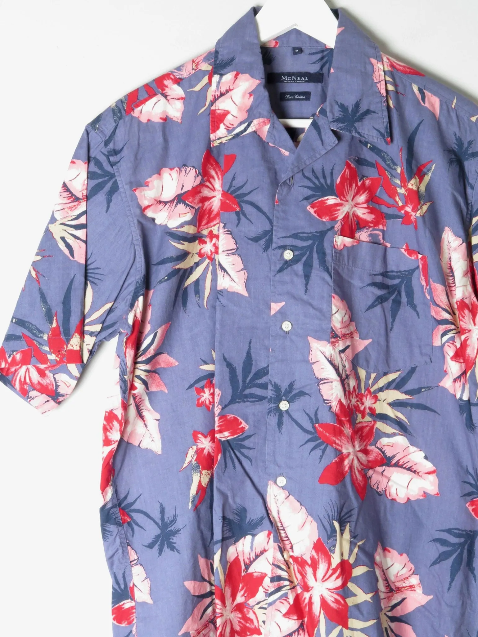 Men's Blue Hawaiian Vintage Shirt M