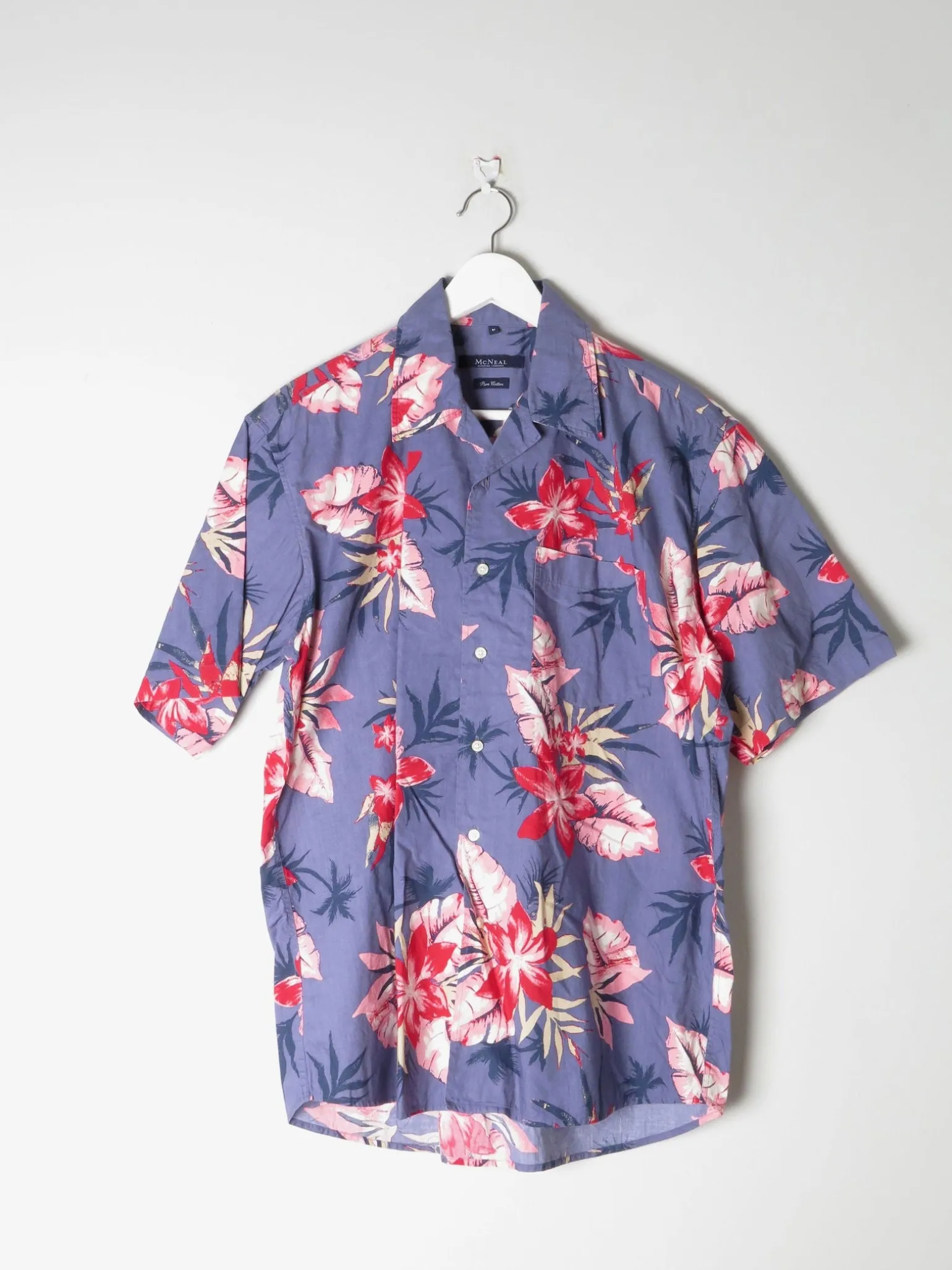 Men's Blue Hawaiian Vintage Shirt M