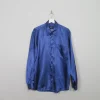 Men's Blue Satin Disco Shirt L