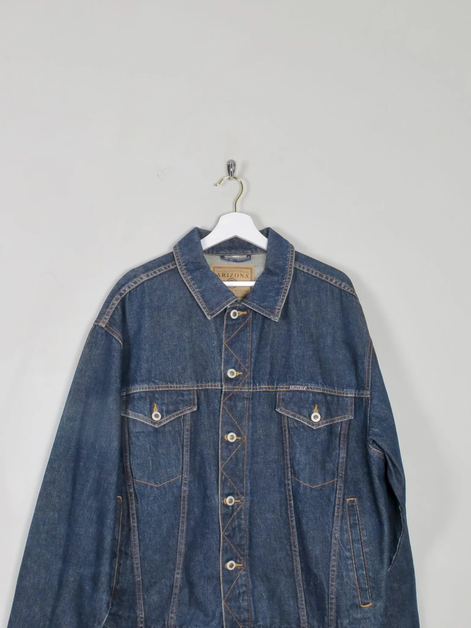 Men's Blue Vintage Denim Jacket Indigo L
