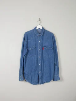 Men's Blue Vintage Denim Shirt L