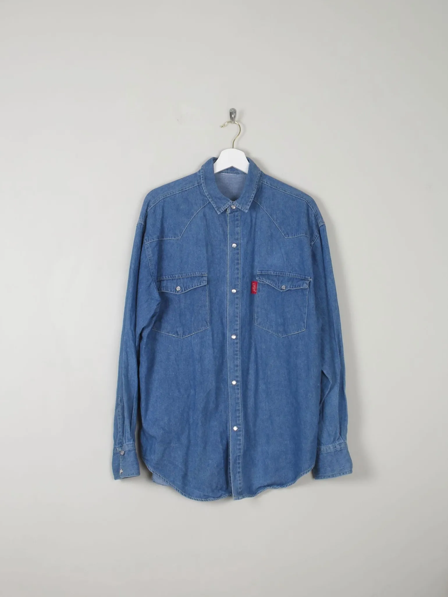 Men's Blue Vintage Denim Shirt L