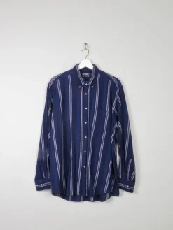 Men's Blue Vintage Flannel Shirt L