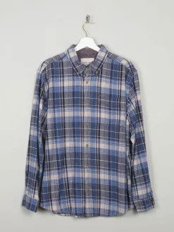 Men's Blue Vintage Flannel Shirt L