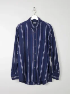 Men's Blue Vintage Flannel Shirt L