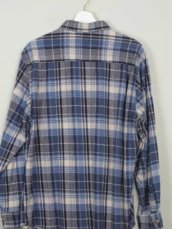 Men's Blue Vintage Flannel Shirt L