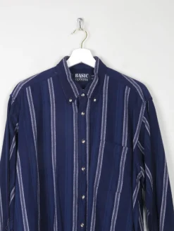 Men's Blue Vintage Flannel Shirt L