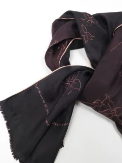 Men’s Brown & Pink Floral Print Vintage Scarf