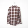 Men's Brown & White Vintage Flannel Shirt L