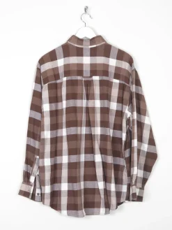 Men's Brown & White Vintage Flannel Shirt L