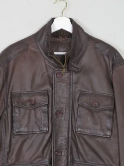 Men's Brown Leather Jacket John Rocha L