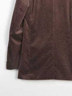 Men's Brown Vintage Velvet Pinstripe 1970s Tailored Jacket 40