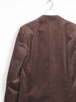 Men's Brown Vintage Velvet Pinstripe 1970s Tailored Jacket 40