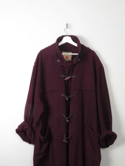 Men's Burgundy Vintage Duffle Coat L/XL