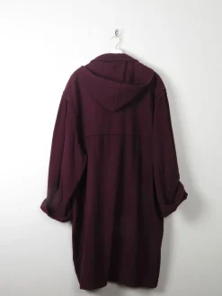 Men's Burgundy Vintage Duffle Coat L/XL