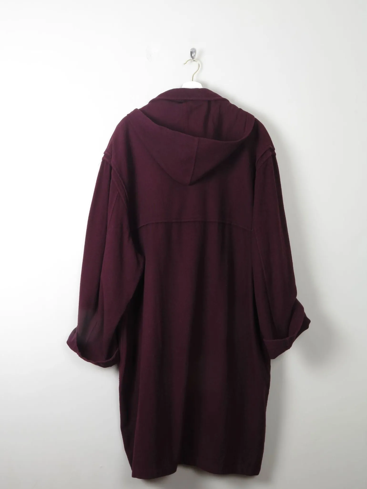 Men's Burgundy Vintage Duffle Coat L/XL