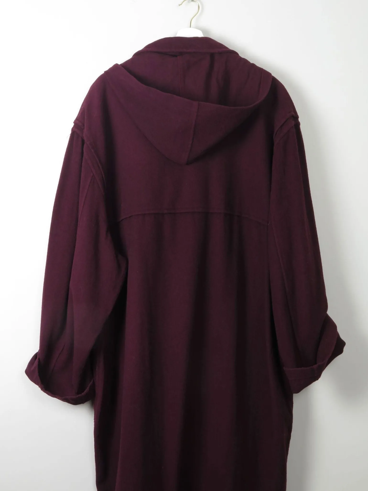 Men's Burgundy Vintage Duffle Coat L/XL