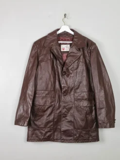 Men's Burgundy Vintage Leather Jacket Sears Size 44 /Large