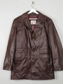 Men's Burgundy Vintage Leather Jacket Sears Size 44 /Large