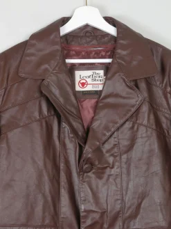 Men's Burgundy Vintage Leather Jacket Sears Size 44 /Large