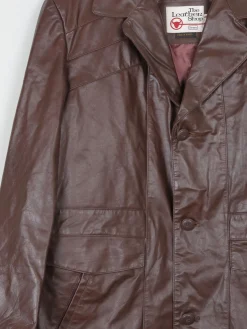 Men's Burgundy Vintage Leather Jacket Sears Size 44 /Large