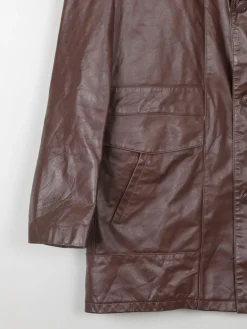 Men's Burgundy Vintage Leather Jacket Sears Size 44 /Large