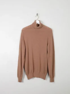 Men's Caramel Vintage Wool Polo Neck M