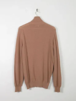 Men's Caramel Vintage Wool Polo Neck M