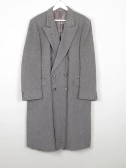 Men's Cashmere Double Breasted Vintage Grey Coat M