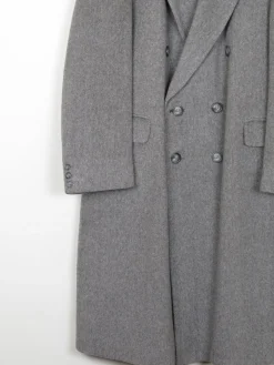 Men's Cashmere Double Breasted Vintage Grey Coat M